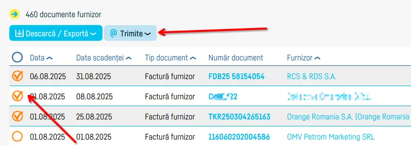 Cum trimiți facturile de furnizori pe email - pasul 5